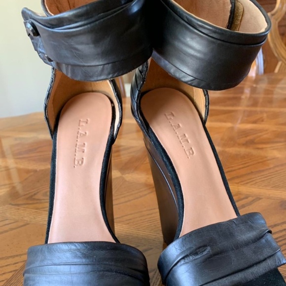 L.A.M.B. Lady Gaga Meat Dress Platform Shoes Black 90’s Burlesque Pin Up - Picture 2 of 3